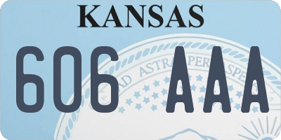 KS license plate 606AAA