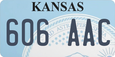 KS license plate 606AAC