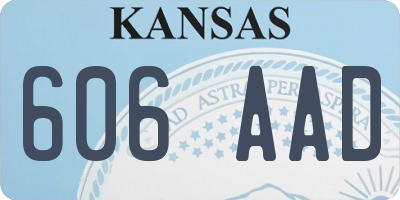 KS license plate 606AAD