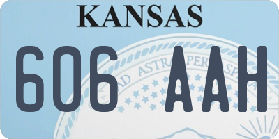 KS license plate 606AAH