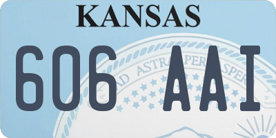 KS license plate 606AAI