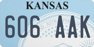 KS license plate 606AAK