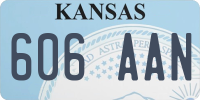 KS license plate 606AAN