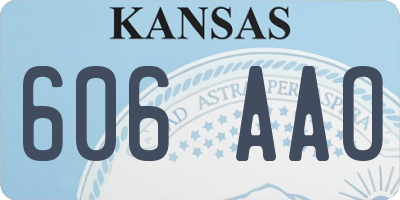 KS license plate 606AAO