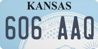 KS license plate 606AAQ