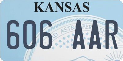 KS license plate 606AAR