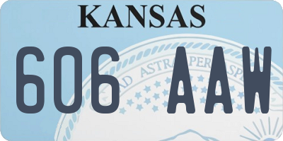 KS license plate 606AAW