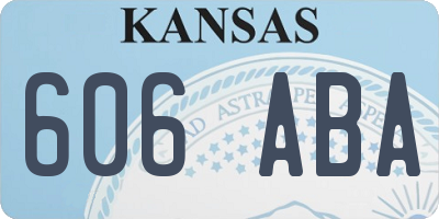 KS license plate 606ABA