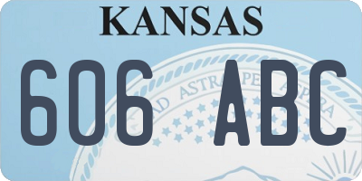 KS license plate 606ABC