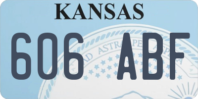 KS license plate 606ABF