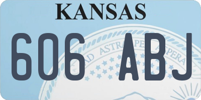 KS license plate 606ABJ