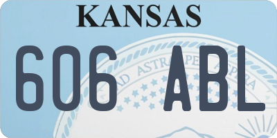 KS license plate 606ABL