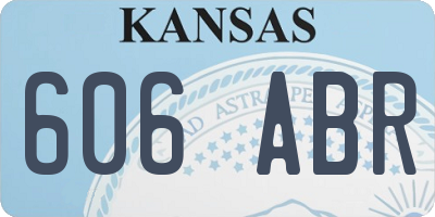 KS license plate 606ABR