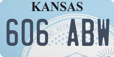 KS license plate 606ABW