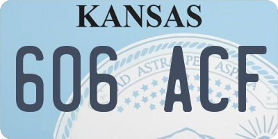 KS license plate 606ACF
