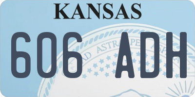 KS license plate 606ADH