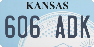 KS license plate 606ADK