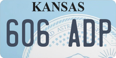 KS license plate 606ADP
