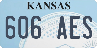 KS license plate 606AES