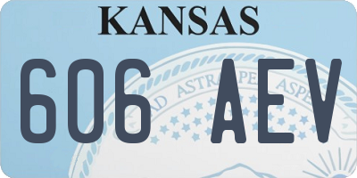 KS license plate 606AEV
