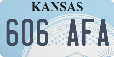 KS license plate 606AFA