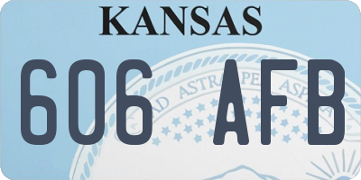 KS license plate 606AFB