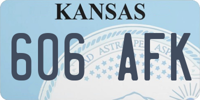 KS license plate 606AFK