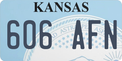KS license plate 606AFN