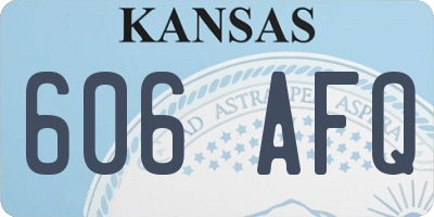 KS license plate 606AFQ