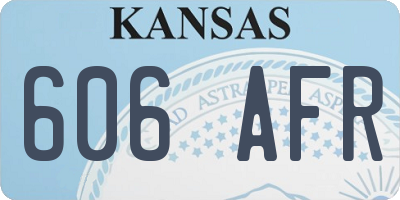KS license plate 606AFR