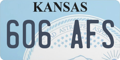 KS license plate 606AFS
