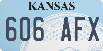 KS license plate 606AFX