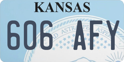 KS license plate 606AFY