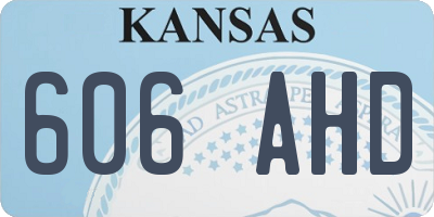 KS license plate 606AHD