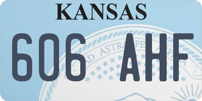 KS license plate 606AHF
