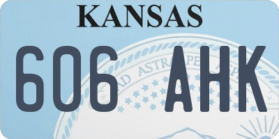 KS license plate 606AHK