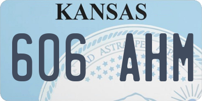 KS license plate 606AHM