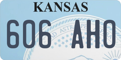 KS license plate 606AHO