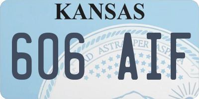 KS license plate 606AIF