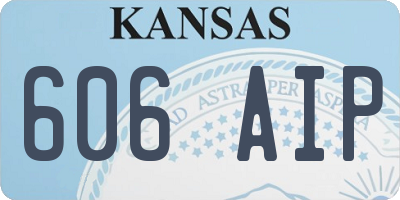 KS license plate 606AIP