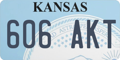 KS license plate 606AKT