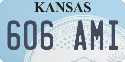 KS license plate 606AMI