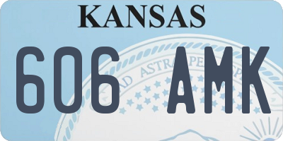 KS license plate 606AMK