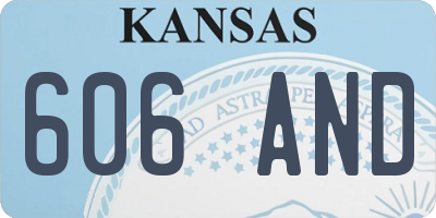 KS license plate 606AND