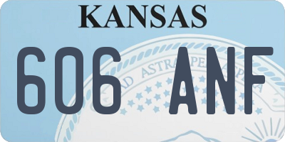 KS license plate 606ANF
