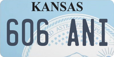 KS license plate 606ANI