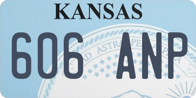 KS license plate 606ANP