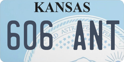 KS license plate 606ANT