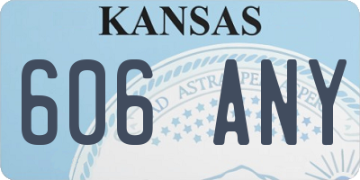 KS license plate 606ANY