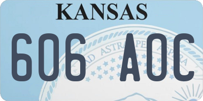 KS license plate 606AOC